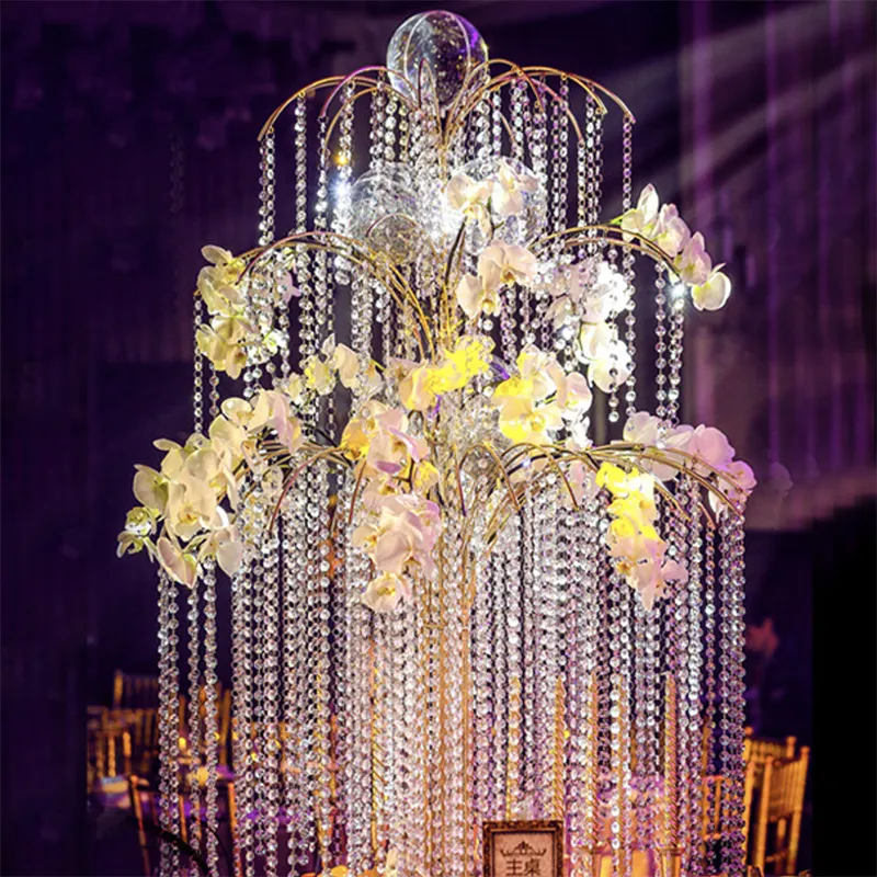 Decorativo Grande cristallo acrilico albero di ornamenti di cristallo di cerimonia nuziale centrotavola all'ingrosso