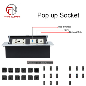Enchufe emergente de escritorio de oficina 2025, toma de corriente de datos ocultos con LAN USB 3,0 16A, tira de alimentación de mesa de conferencia de corriente nominal - Product Image 2