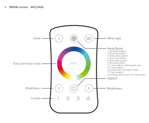<strong>LTECH</strong> Multi-Zone Mini Remote <strong>LED</strong> Illuminated Strip <strong>Controller</strong> CT Remote White - Product Image 3