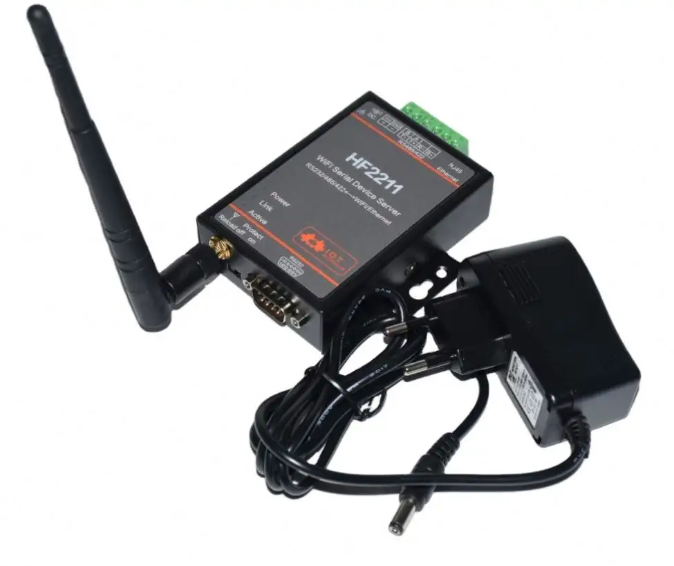 Dispositivo IOT di alta qualità industriale Modbus seriale RS232 RS485 RS422 a convertitore Ethernet WiFi HF2211