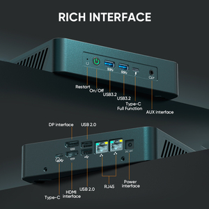 Intel 7840HS 4800 MHz 8/16/32/64G Mini PC Computadora HDMl RJ45 Tipo-C Ventana Linux Micro Host Procesador