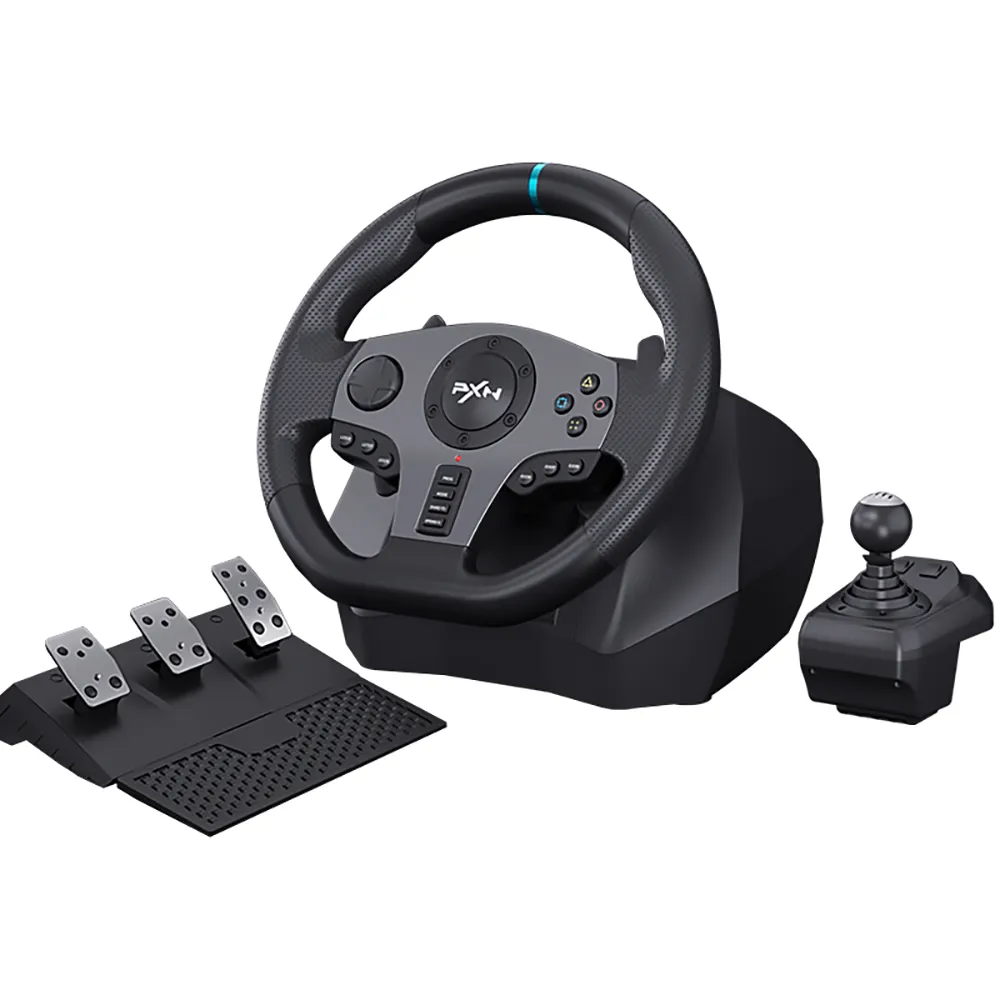 V9 New 900 degree Double Vibration Game Racing Steering Wheel with Shifter for PC/PS3/PS4/Xbox one&series/Switch
