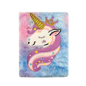 Kızlar için kilit ve anahtar ile sevimli <span class=keywords><strong>a5</strong></span> a6 sevimli kabarık günlüğü unicorn peluş dizüstü