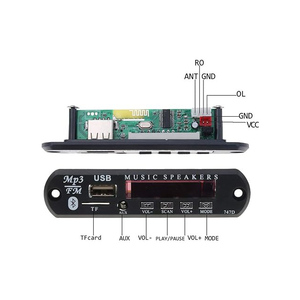 MP3 декодер плата 2*80 Вт 160 Вт усилитель аудио плеер 12 В DIY MP3-плеер автомобильный FM радио модуль TF USB микрофон Запись вызова - Product Image 4
