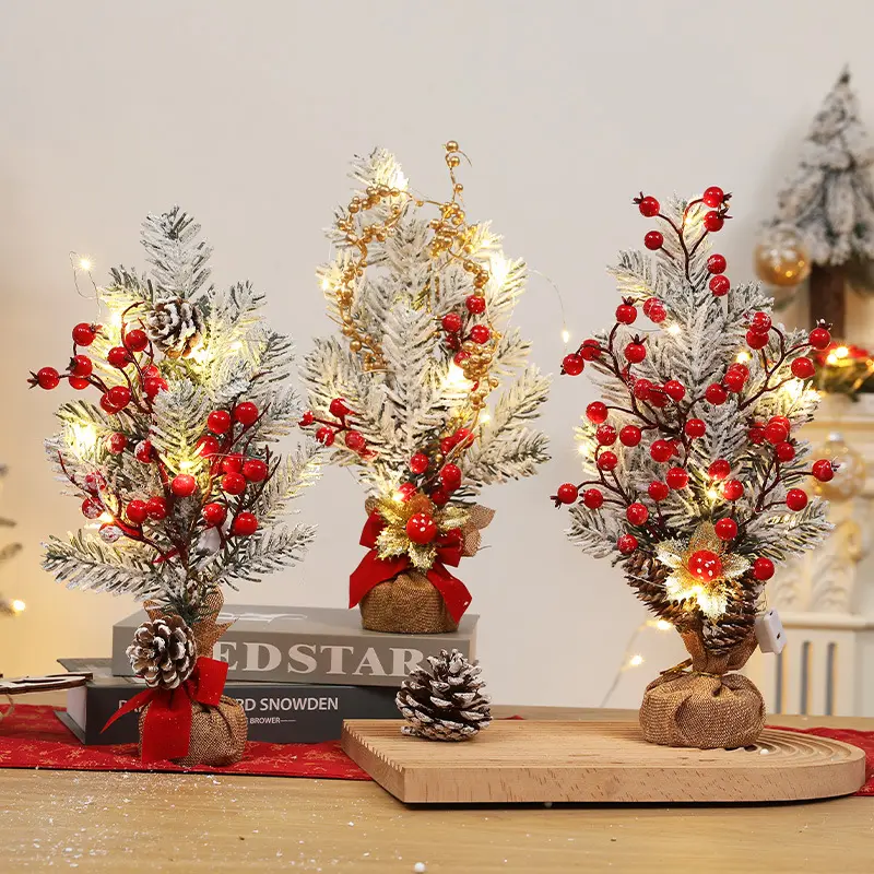 Mini albero di natale artificiali alberi colorati per il paesaggio natalizio casa giardino ornamenti da scrivania Noel festa decorazione della tavola