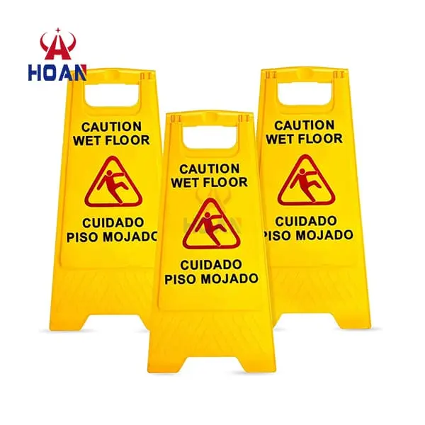 Customized Printable A Shape PP Plastic Folding Warning Hazard Safety Caution Signage Caution Wet Floor Sign