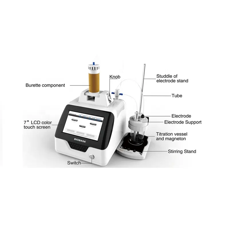 BIOBASE China Titulador Potenciométrico Titulación Potencial Automático para Laboratorio