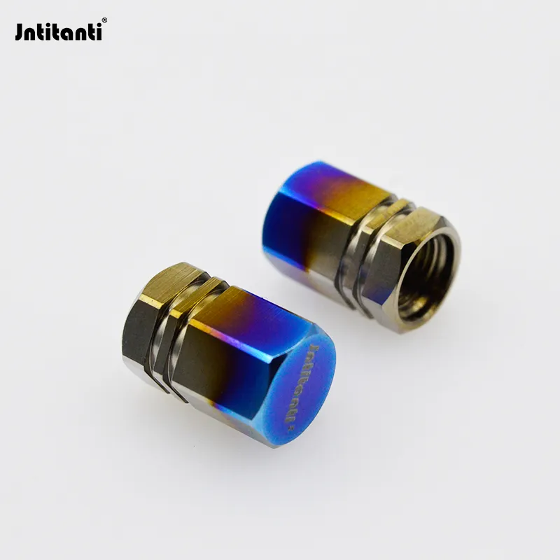 Jntitanti high quality Custom color Gr.5 titanium wheel 4pcs tire valve stem caps