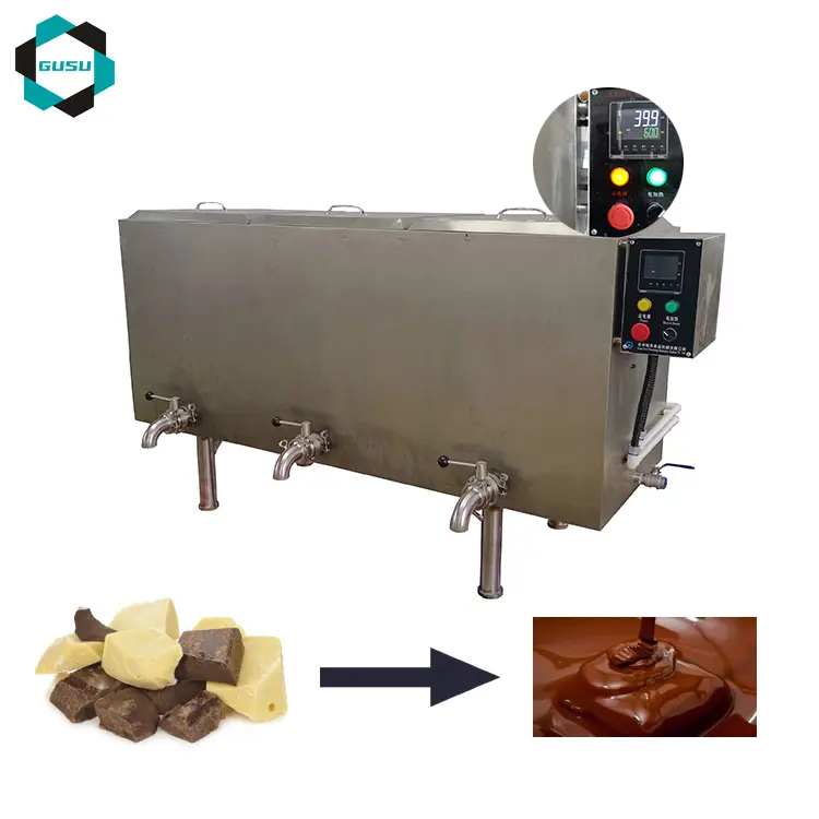 Maquinaria automática de chocolate pequeña máquina de fusión de chocolate a la venta