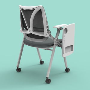 トレーニングレセプションビジタースタッカブルメッシュチェアオフィスデスク会議用テーブルと椅子用ライティングタブレット付きホイールルーム - Product Image 2