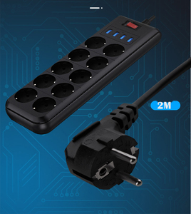 Presa multipla presa multipla slot a 10 vie spina prese elettriche 4 porte di ricarica USB interruttore ue cavo di prolunga 2m Home Office - Product Image 4