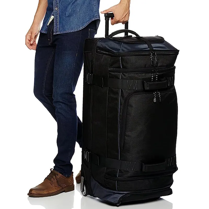 Duffle Bag กระเป๋าล้อลากสำหรับงานหนัก,กระเป๋าเดินทางแบบมีล้อขนาดใหญ่ทรงสี่เหลี่ยมสำหรับเล่นกีฬา