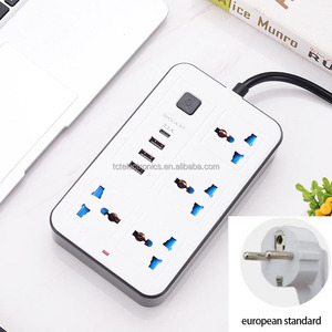 Presa con USB per uso domestico multifunzione britannico ed europeo specifiche multi foro presa con interruttore spina di cablaggio