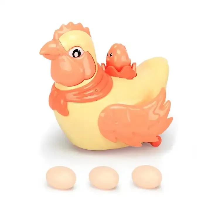 Bump & go electric hen laying eggs toy battery operated universal walking toy for kids with light and music
