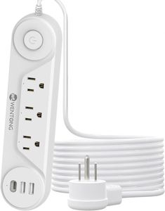 Enchufe de extensión de enchufe múltiple con cable de extensión Usb con interruptor Soporte de PIN de una sola fila CONSIP - Product Image 2