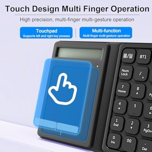 Teclado numérico inalámbrico Bluetooth plegable de contabilidad financiera portátil con calculadora de pantalla y panel táctil - Product Image 3