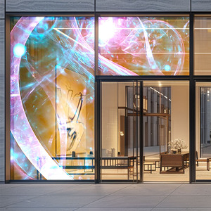 Facile installazione sottile flessibile trasparente pellicola a LED schermo interno della finestra di vetro di visualizzazione parete con funzione SDK Poster digitale - Product Image 3
