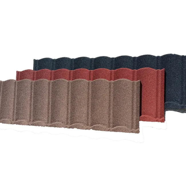 Factory Products Red Roofing Tiles / Colorful Stone Coated Metal Roofing Sheet / Aluminum Zinc Coated Roof