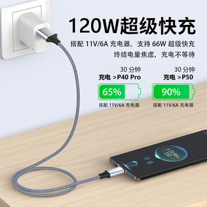 Nhà Máy Bán buôn tùy chỉnh 3M 5M 8m màu xám nylon bện 6A USB siêu nhanh sạc cáp dữ liệu cho Loại C s24ultra Android điện thoại - Product Image 6