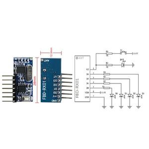 4 Tasten 1527 Lerncode-Decode-Empfänger Drahtlose Fernbedienung store HF-Sender 433MHz - Product Image 4