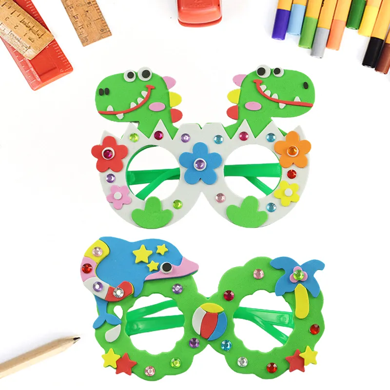 Commercio all'ingrosso personalizzato carino bambini occhiali decorativi giocattolo fatto a mano fai da te schiuma Eva bambini artigianato