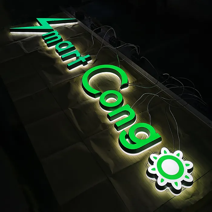 Diseño personalizado de acrílico Mini 3D iluminado Led Frontlit canal signo carta Diy incluidas grandes de plástico de señalización