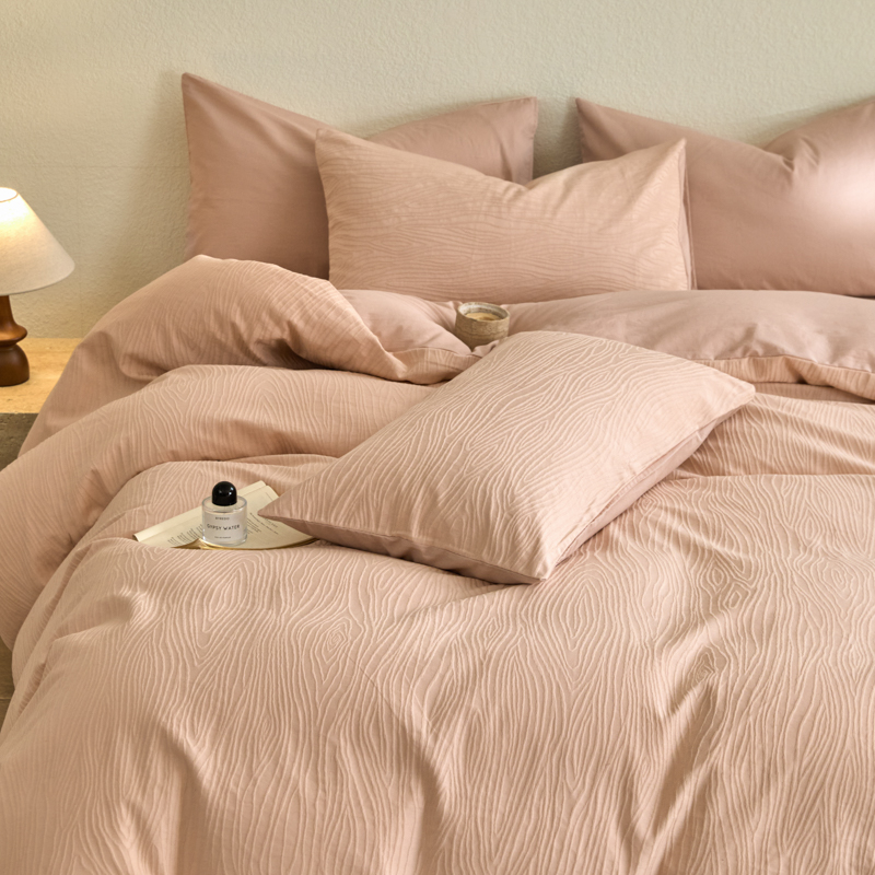 Mia - Rosa Cremoso, Jacquard de Lujo Estilo Nórdico