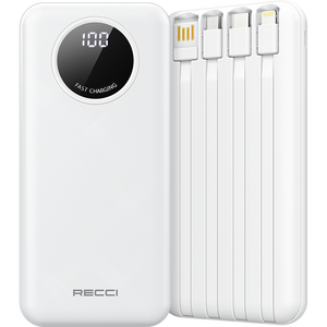 Recci便携式充电器液晶显示器电源组4个USB输出电池组备份双输入usb-c手机充电10000毫安 - Product Image 2