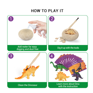 Dinozor kazı kiti tasarım yaratıcı öğrenme çocuk oyuncak diy plastik malzeme kazmak çocuk için oyuncak dino yumurta kazmak kiti - Product Image 2