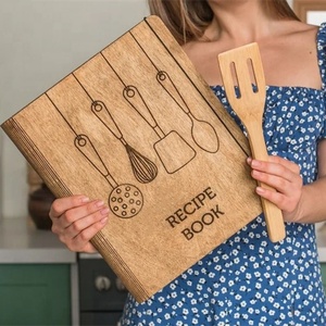 Custom Wooden Recipe Journal Binder Wooden <strong>Cookbook</strong> Recipe Note Book <strong>Notebook</strong> to Write in Your Own Recipes - Product Image 1