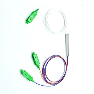 シングルモードG657A10.9mm鋼管1x2ミニタイプSCAPC光ファイバーPLCスプリッター1m 1.5m 2 m