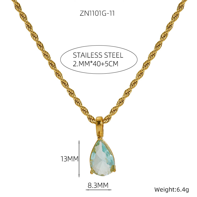 Gold-Sky Blue Diamond Tail Tag