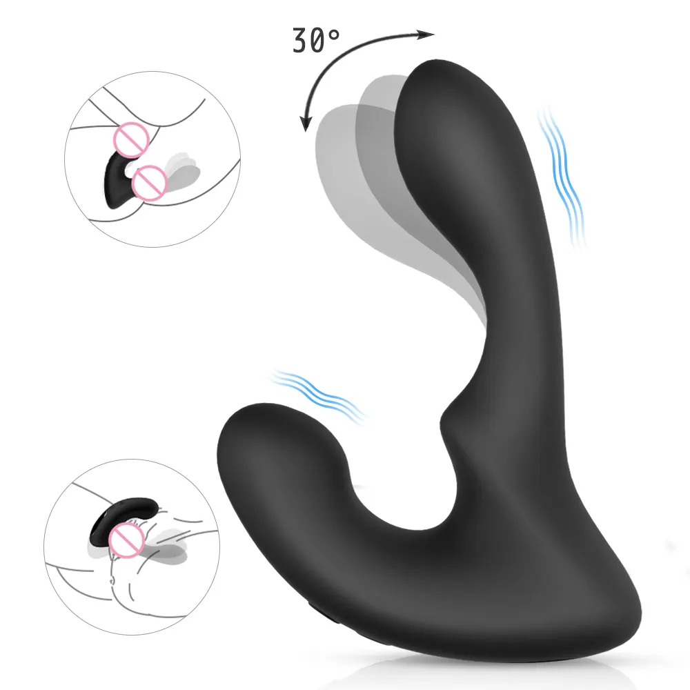 Toptan erkek prostat masajı titreşimli su geçirmez Anal/popo fiş G noktası silikon prostat masaj aleti Anal seks oyuncakları