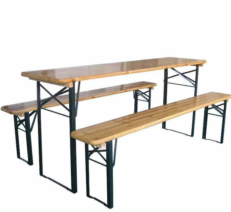 Holz Folding Beer Tisch und Bänke Faltbare Bier Tisch Bench Set