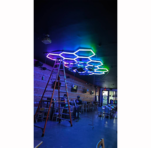 Promozione a tempo limitato SUEZ luci esagonali 6500K LED RGB per tavolo da biliardo illuminazione da palcoscenico luci per feste - Product Image 3