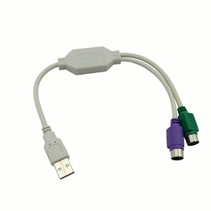 用于键盘鼠标的USB公到双PS/2母Y分离器电缆双PS/2 PS2公到USB公电缆适配器转换器 - Product Image 3