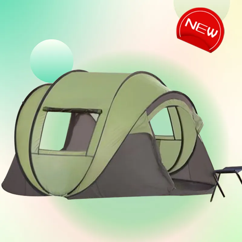 Professionele Custom Ontwerp Opvouwbare Outdoor Camping Vierpersoons Snelopenende Pop-Up Tent