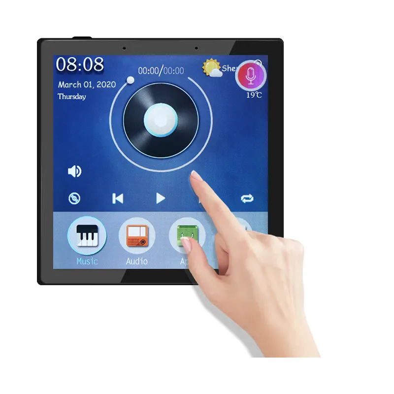 جهاز تحكم منزلي ذكي 4 بوصات, يأتي جهاز التحكم بنظام التشغيل Android بشاشة زيجبي في الجدار