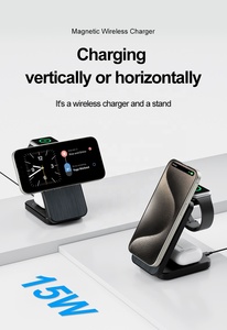 China <strong>Factory</strong> Price 3-in-1 Magnetic Foldable 15W Wireless Charging Station 10W <strong>Output</strong> Power OTP Protection for Multiple <strong>Devices</strong> - Product Image 2