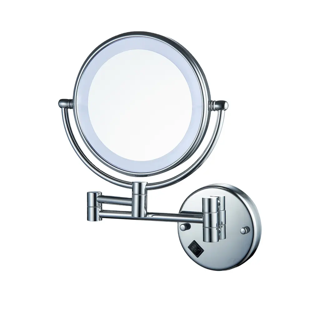Beelee Spa e Hotel di Trucco Parete A Specchio Illuminato Two-Side LED Cometic Specchio Da Barba con 1X/7X lente di ingrandimento
