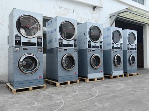 Coin <strong>Operated</strong> Washing Machine , Commercial Laundry Machine Stack Washer Dryer - Product Image 4