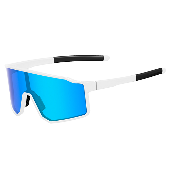 Monture blanche + verres entièrement bleus