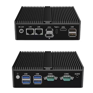 CAIXUNIPC ucuz endüstriyel Mini Pc Intel N100 çift LAN çift COM 6 * USB DDR4 Win10 Linux Ubuntu fansız Barebone masaüstü bilgisayar - Product Image 6