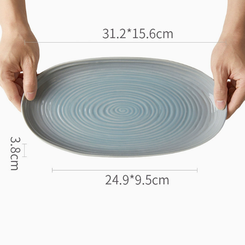 Plato ovalado de 12 pulgadas azul