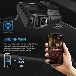 Venta caliente negro salpicadero de coche lente dual Full HD 4K grabadora de vídeo de alta calidad función WiFi cámara de vehículo - Product Image 5