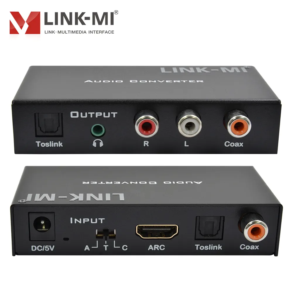 Convertidor de Audio Digital Analógico con Entrada HDMI ARC/Toslink/Coax y Toslink Coax, Salida analógica de 3,5mm, Convertidor de Audio, 1 Unidad, 1 Unidad, 2 Unidades