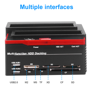 2.5/<strong>3.5</strong>&quot; SATA <strong>IDE</strong> HDD Docking Station Clone HDD Enclosure <strong>USB</strong> 2 Ports <strong>USB</strong> 2.0/Type C Hub MS/M2/XD/CF/SD/TF Card Reader - Product Image 4