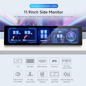 Waves hare 11,9-Zoll-IPS-Display, kompatibel mit Raspberry Pi 5 5-Punkt-Touch, kein Treiber erforderlich, mit Touch-Funktion - Product Image 3