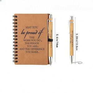 Venta al por mayor de Bloc de notas Kraft con bolígrafo logotipo personalizado notas adhesivas Eco papel Kraft cuaderno Mini cuaderno imprimir blocs de notas con bolígrafo - Product Image 4
