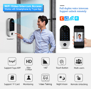 Tuya WiFi Android &amp; IOS APP Monitor Video <strong>Intercom</strong> <strong>System</strong> with Doorbell Call and Two-way Speaker for <strong>Access</strong> Control